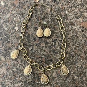Vintage St Thomas Teardrop Necklace and Earrings
